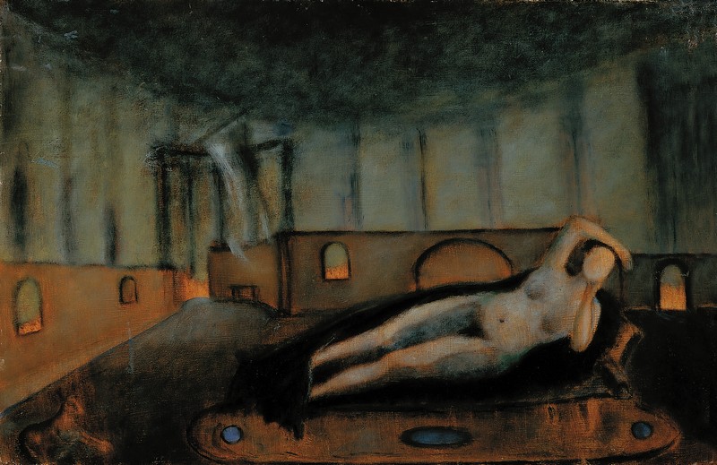 Kompozycja z leżącym aktem