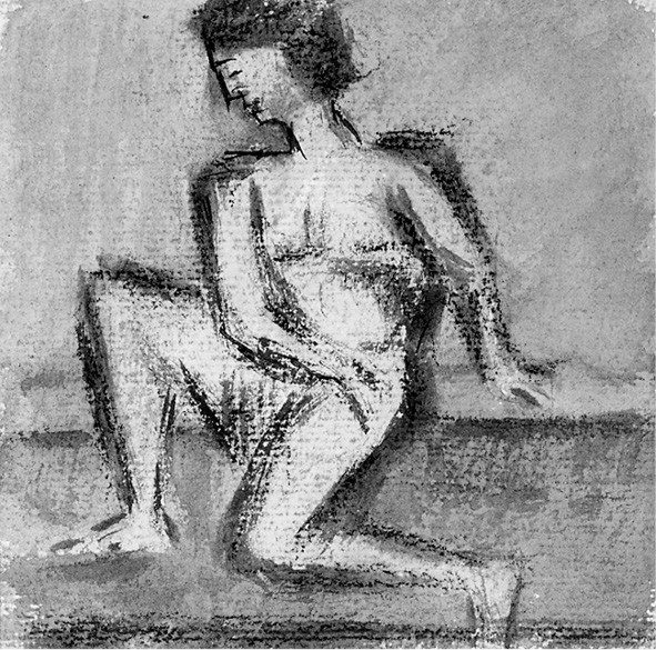 Akt kobiecy w przyklęku 