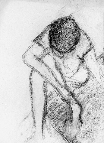 Pochylona dziewczynka