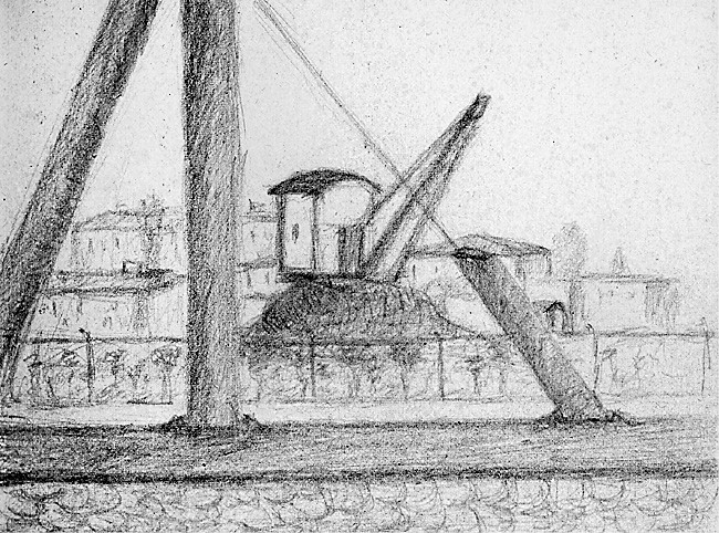 Krajobraz miejski z koparką